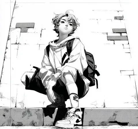 热血题材漫画封面，主角对峙场景